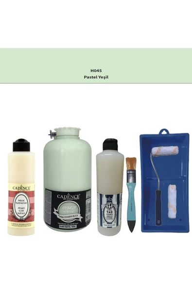 Banyo Mutfak Boyası-Cadence Multi H-045 Pastel Yeşil 2Lt Pya 500Ml Taş Vernik Parlak 500Ml Ruloset ürün görseli 1