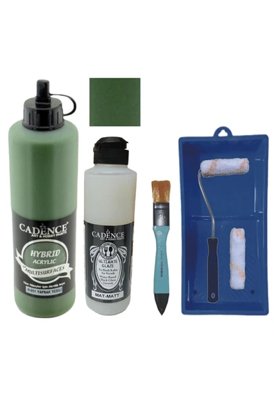 Mobilya Boyası-Cadence Multisurface H-051 Yaprak Yeşil 500Ml Ultimate Vernik Mat 250Ml SatenRuloSet ürün görseli 1