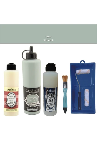 Banyo Mutfak Boyası-Cadence Multi H-089 Küf Yeşili 500Ml Pya250Ml Taş Vernik Mat 250Ml Saten Rulo ürün görseli 1