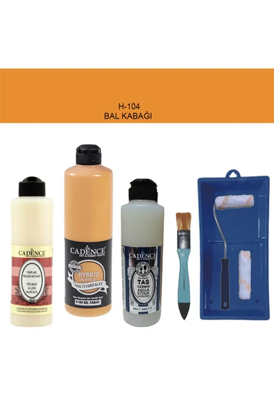 Banyo Mutfak Boyası-Cadence Multi H-104 Bal Kabağı 500Ml Pya250Ml Taş Vernik Mat 250Ml Saten Rulo ürün görseli 1