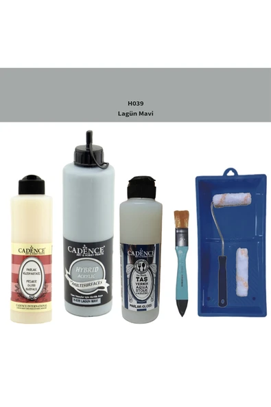 Banyo Mutfak Boyası-Cadence Multi H-039 Lagun Mavi 500Ml Pya250Ml Taş Vernik Parlak 250Ml Saten Rulo ürün görseli 1