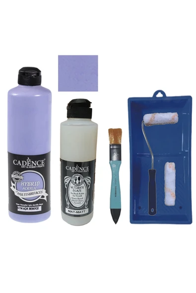 Mobilya Boyası-Cadence Multisurface H-114 Açık Menekşe 500Ml Ultimate Vernik Mat 250Ml SatenRuloSet ürün görseli 1
