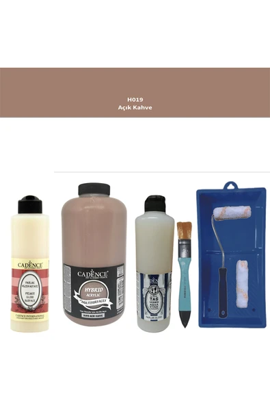 Banyo Mutfak Boyası-Cadence Multi H-019 Açık Kahve 2Lt Pya 500Ml Taş Vernik Parlak 500Ml Ruloset ürün görseli 1