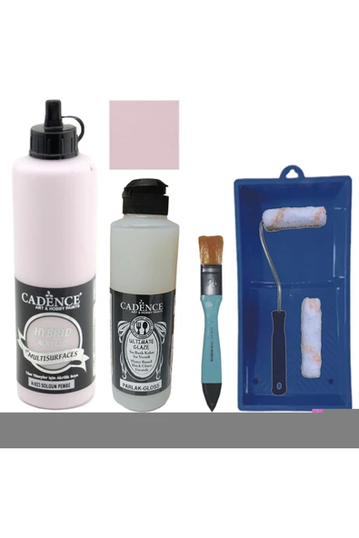 Mobilya Boyası-Cadence Multisurface H-023 SolgunPembe 500Ml Ultimate Vernik Parlak 250Ml SateRuloSet ürün görseli 1