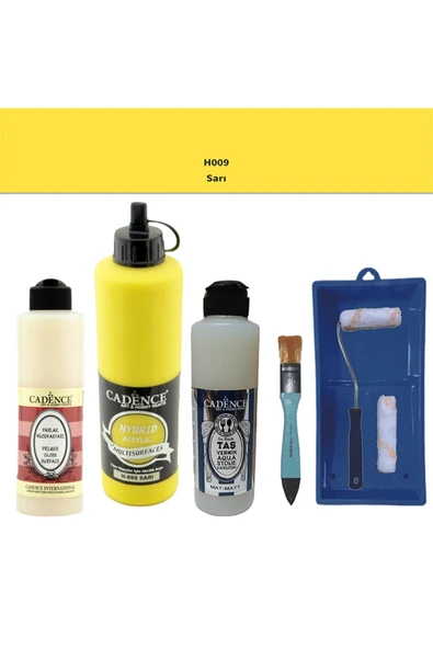 Banyo Mutfak Boyası-Cadence Multi H-009 Sarı 500Ml Pya250Ml Taş Vernik Mat 250Ml Saten Rulo ürün görseli 1