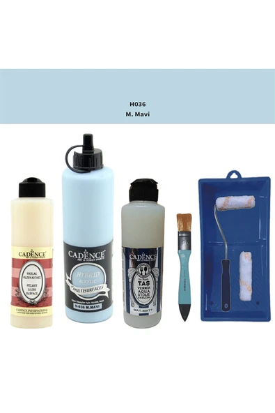 Banyo Mutfak Boyası-Cadence Multi H-036 M.Mavi 500Ml Pya250Ml Taş Vernik Mat 250Ml Saten Rulo ürün görseli 1