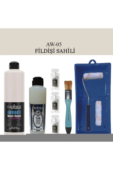 Fayans Tezgah B-Ambiente Islak Zemin Aw-05 Fildişi S. 500Ml Katalizör 30Gr TaşVernik250 SatenRuloSet ürün görseli 1