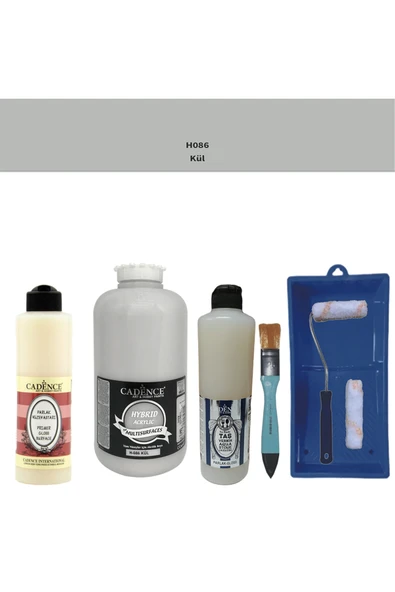 Banyo Mutfak Boyası-Cadence Multi H-086 Kül 2Lt Pya 500Ml Taş Vernik Parlak 500Ml Ruloset ürün görseli 1