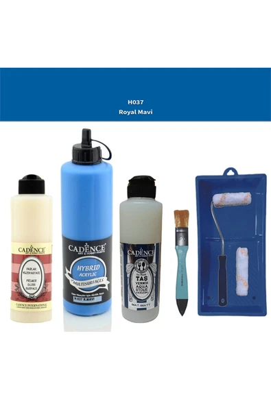 Banyo Mutfak Boyası-Cadence Multi H-037 R.Mavi 500Ml Pya250Ml Taş Vernik Mat 250Ml Saten Rulo ürün görseli 1