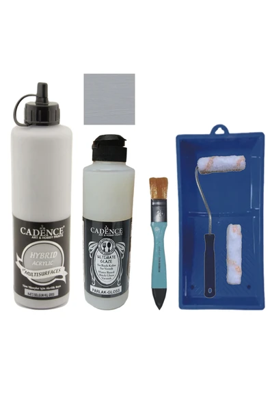 Mobilya Boyası-Cadence Multisurface H-073 SolgunKilGri 500Ml Ultimate Vernik Parlak 250Ml SatRuloSet ürün görseli 1