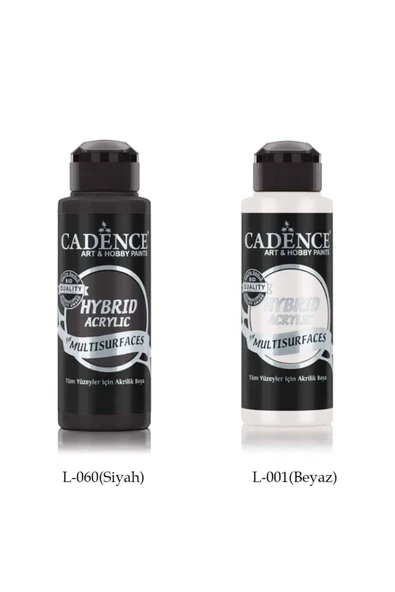 Multisurface Hibrit Boya 120 ml Set1 ( Siyah ve Beyaz) ürün görseli 1