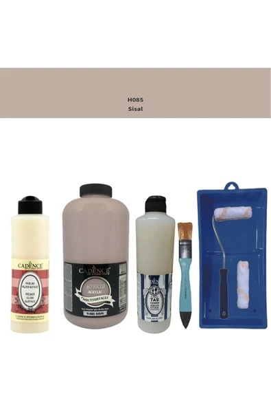 Banyo Mutfak Boyası-Cadence Multi H-085 Sisal 2Lt Pya 500Ml Taş Vernik Parlak 500Ml Ruloset ürün görseli 1