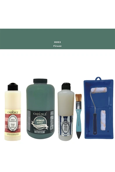 Banyo Mutfak Boyası-Cadence Multi H-093 Firuze 2Lt Pya 500Ml Taş Vernik Parlak 500Ml Ruloset ürün görseli 1