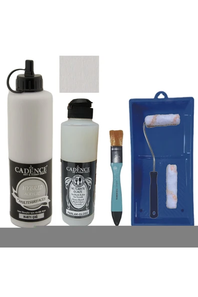 Mobilya Boyası-Cadence Multisurface H-071 Çığ 500Ml Ultimate Vernik Parlak 250Ml Saten Rulo Set ürün görseli 1