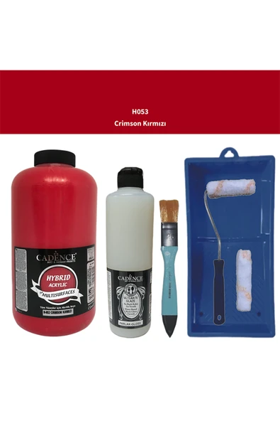 Mobilya Boyası-Cadence Multisurface H-053 Crımson Kırmızı 2Lt UltimateParlak Vernik 500Ml SatRuloSet ürün görseli 1