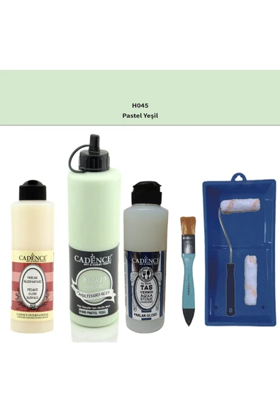 Banyo Mutfak Boyası-Cadence Multi H-045 Pastel Yeşil 500Ml Pya250Ml Taş Vernik Par 250Ml Saten Rulo ürün görseli 1