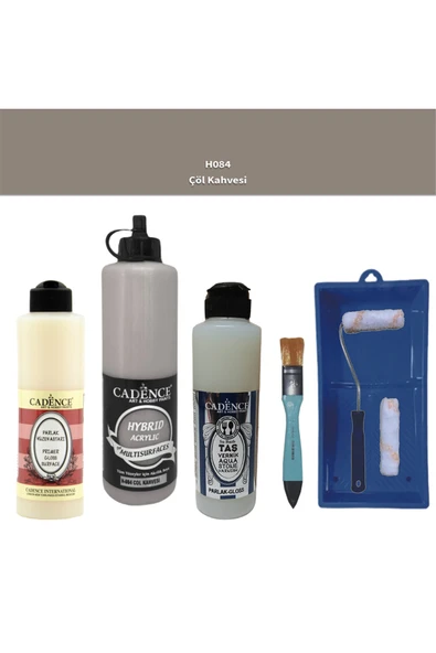 Banyo Mutfak Boyası-Cadence Multi H-084 Çöl Kahvesi 500Ml Pya250Ml Taş Vernik 250Ml Saten Rulo ürün görseli 1