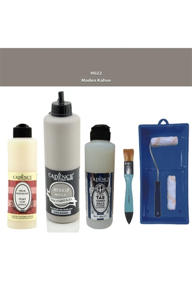Banyo Mutfak Boyası-Cadence Multi H-022 M. Kahve 500Ml Pya250Ml Taş Vernik Mat 250Ml Saten Rulo ürün görseli 1