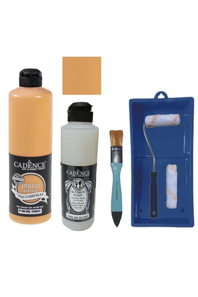 Mobilya Boyası-Cadence Multisurface H-104 Bal Kabağı 500Ml Ultimate Vernik Parlak 250Ml SatenRuloSet ürün görseli 1