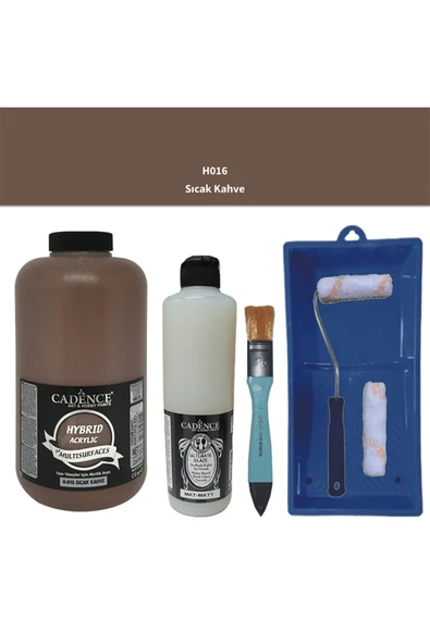 Mobilya Boyası-Cadence Multisurface H-016 Sıcak Kahve 2000Ml Ultimate Vernik Mat 500Ml SatenRuloSet ürün görseli 1