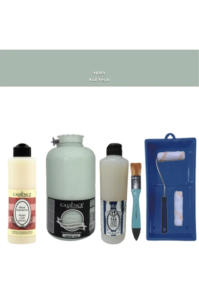 Banyo Mutfak Boyası-Cadence Multi H-089 Küf Yeşili 2Lt Pya 500Ml Taş Vernik Parlak 500Ml Ruloset ürün görseli 1
