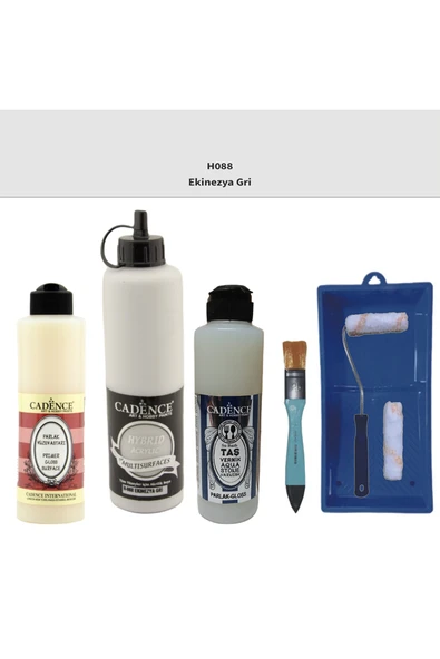 Banyo Mutfak Boyası-Cadence Multi H-088 Ekinezya Gri 500Ml Pya250Ml Taş Vernik 250Ml Saten Rulo ürün görseli 1