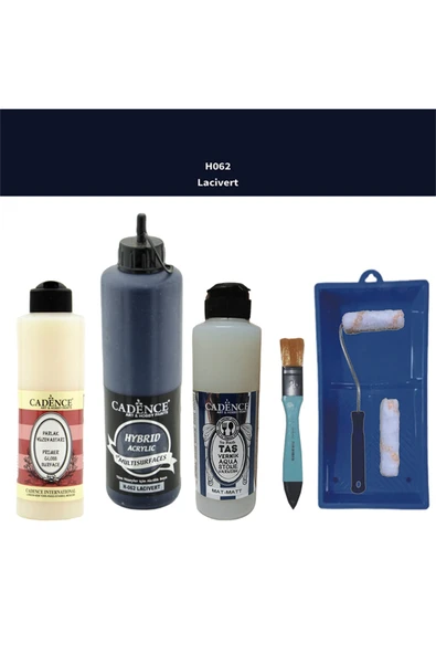 Banyo Mutfak Boyası-Cadence Multi H-062 Lacivert 500Ml Pya250Ml Taş Vernik Mat 250Ml Saten Rulo ürün görseli 1