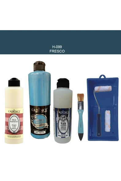 Banyo Mutfak Boyası-Cadence Multi H-099 Fresco 500Ml Pya250Ml Taş Vernik Parlak 250Ml Saten Rulo ürün görseli 1