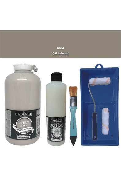 Mobilya Boyası-Cadence Multisurface H-084 Çöl Kahvesi 2000Ml Ultimate Vernik Mat 500Ml SatenRuloSet ürün görseli 1