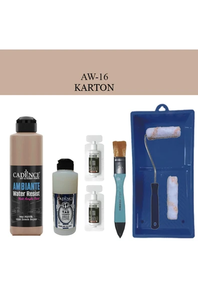 Fayans Tezgah B-Ambiente Islak Zemin Aw-16 Karton 250Ml Katalizör 20Gr Taş Vernik 120 Saten Rulo Set ürün görseli 1