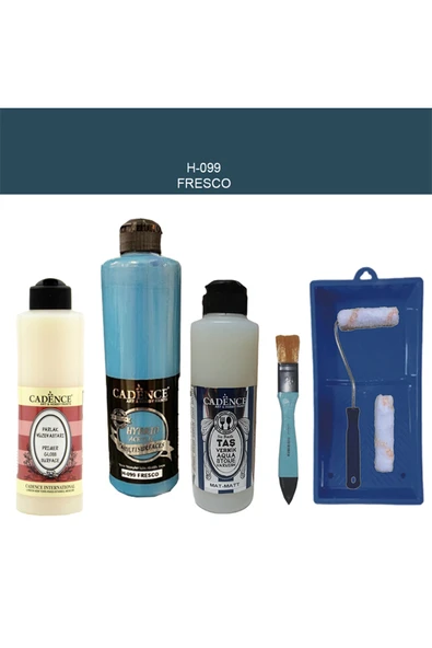 Banyo Mutfak Boyası-Cadence Multi H-099 Fresco 500Ml Pya250Ml Taş Vernik Mat 250Ml Saten Rulo ürün görseli 1