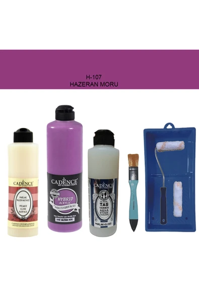Banyo Mutfak Boyası-Cadence Multi H-107 Hazeran Moru 500Ml Pya250Ml Taş Vernik 250Ml Saten Rulo ürün görseli 1