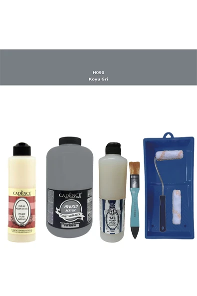 Banyo Mutfak-Cadence Multi H-090 Koyu Gri 2000Ml Par Yüzey Ast 500Ml Taş Vernik Mat 500Ml ruloset ürün görseli 1