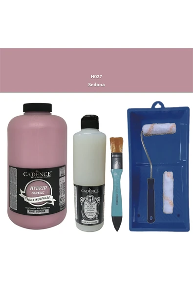 Mobilya Boyası-Cadence Multisurface H-027 Sedona 2Lt Ultimate Parlak Vernik 500Ml Saten Rulo Set ürün görseli 1