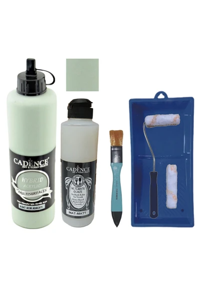 Mobilya Boyası-Cadence Multisurface H-047 Açık Adaçayı 500Ml Ultimate Vernik Mat 250Ml SatenRuloSet ürün görseli 1
