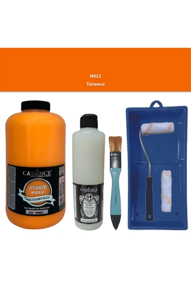 Cadence Multisurface H-012 Turuncu 2Lt Ultimate Parlak Vernik 500Ml Saten Rulo Set ürün görseli 1