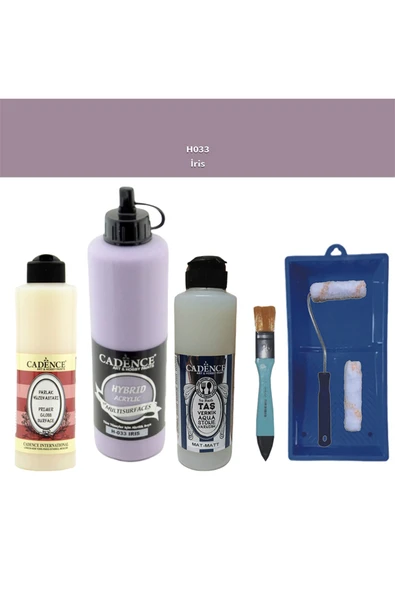 Banyo Mutfak Boyası-Cadence Multi H-033 Irıs 500Ml Pya250Ml Taş Vernik Mat 250Ml Saten Rulo ürün görseli 1