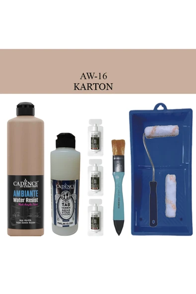 Fayans Tezgah B.-Ambiente Islak Zemin Aw-16 Karton 500Ml Katalizör 30Gr Taş Vernik 250 SatenRuloSet ürün görseli 1