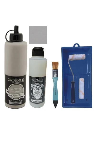 Mobilya Boyası-Cadence Multisurface H-070 Kozmik 500Ml Ultimate Vernik Parlak 250Ml Saten Rulo Set ürün görseli 1