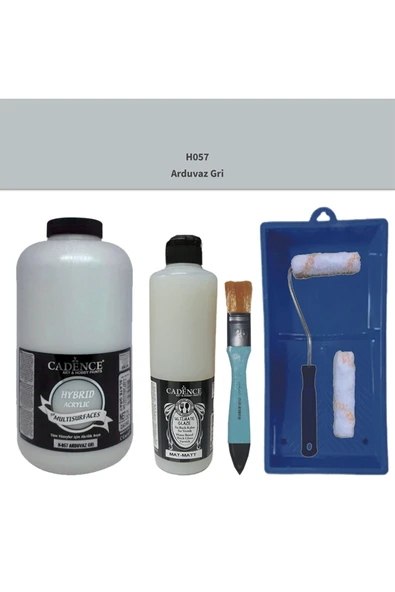 Mobilya Boyası-Cadence Multisurface H-057 Arduvaz Gri 2000Ml Ultimate Vernik Mat 500Ml SatenRuloSet ürün görseli 1