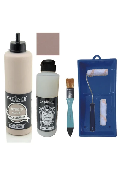 Mobilya Boyası-Cadence Multisurface H-021 S. Yulaf 500Ml Ultimate Vernik Mat 250Ml Saten Rulo Set ürün görseli 1