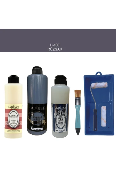 Banyo Mutfak Boyası-Cadence Multi H-100 Rüzgar 500Ml Pya250Ml Taş Vernik Parlak 250Ml Saten Rulo ürün görseli 1