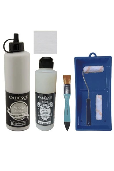 Mobilya Boyası-Cadence Multisurface H-075 SüngerTaşı 500Ml Ultimate Vernik Parlak 250Ml SatenRuloSet ürün görseli 1