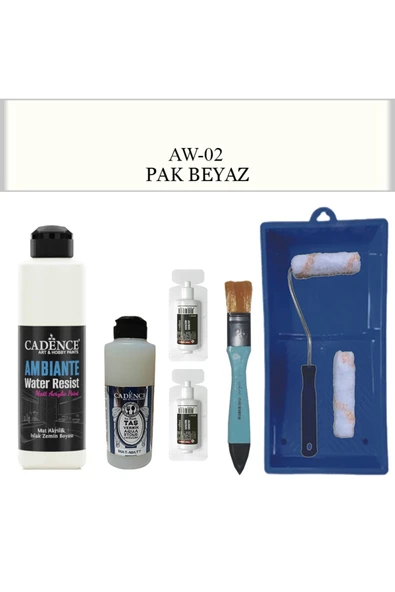 Fayans Tezgah B-Ambiente Islak Zemin Aw-02 PakBeyaz 250Ml Katalizör20Gr TaşVernikMat120 SatenRuloSet ürün görseli 1