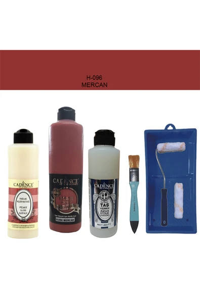 Banyo Mutfak Boyası-Cadence Multi H-096 Mercan 500Ml Pya250Ml Taş Vernik Mat 250Ml Saten Rulo ürün görseli 1