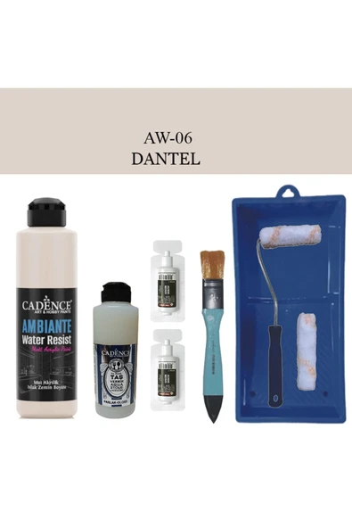 Fayans Tezgah B-Ambiente Islak Zemin Aw-06 Dantel 250Ml Katalizör 20Gr Taş Vernik 120 Saten Rulo Set ürün görseli 1