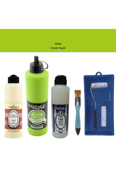 Banyo Mutfak Boyası-Cadence Multi H-046 Fıstık Yeşil 500Ml Pya250Ml Taş Vernik Par 250Ml Saten Rulo ürün görseli 1