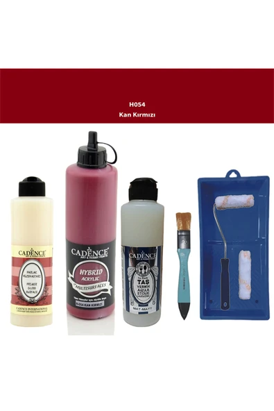 Banyo Mutfak Boyası-Cadence Multi H-054 Kan Kırmızı 500Ml Pya250Ml Taş Vernik Mat 250Ml Saten Rulo ürün görseli 1