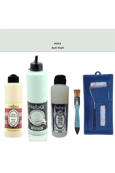 Banyo Mutfak Boyası-Cadence Multi H-043 Açık Yeşil 500Ml Pya250Ml Taş Vernik Parlak 250Ml Saten Rulo ürün görseli 1