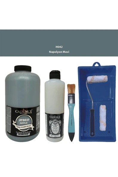 Mobilya Boyası-Cadence Multisurface H-042 NapolyonMavi 2000Ml Ultimate Vernik Mat 500Ml SatenRuloSet ürün görseli 1